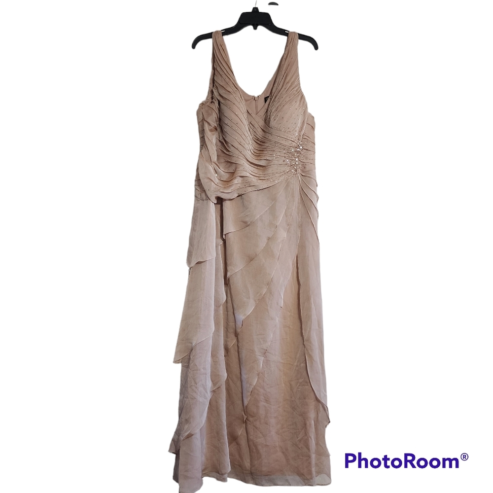 Ignite Evening by Carol Lin champagne evening gown